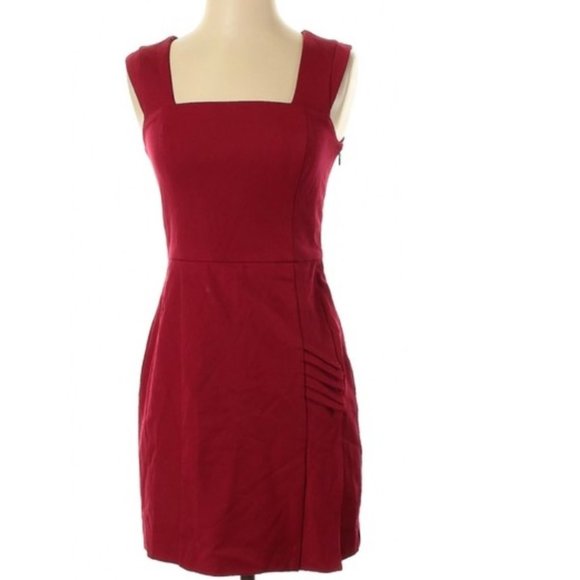 Express Sheath Ruched Red Cocktail Mini Dress - Picture 2 of 5